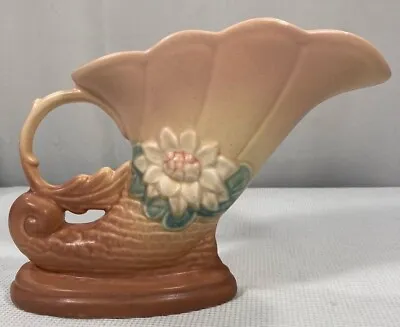 Buy  Vintage Hull Art Pottery Water Lily Cornucopia L-7 6 1/2 #56 • 19.26£