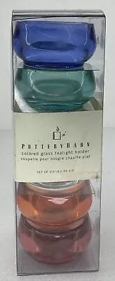 Buy Pottery Barn Colored Glass Tealight Candle Holders Blue Green Red Orange Clear • 16.27£