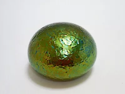 Buy Large Heron Glass Textured Bronze Green Iridescent Art Glass Paperweight • 22.99£