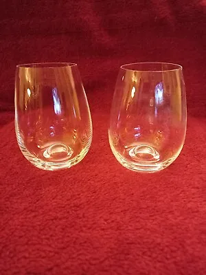 Buy Pair Dartington Crystal Stemless Wine Tumblers Glasses Signed To Base • 9.99£