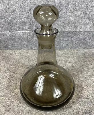 Buy Vintage Caithness Glass Scotland Lybster Smoked Peat Decanter Colin Terris 1970s • 88£
