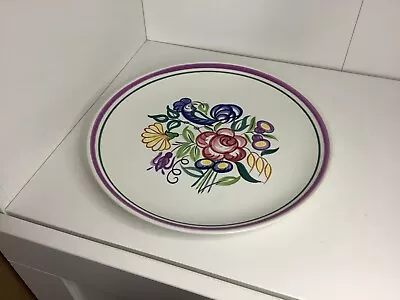 Buy Colourful Hand Painted Poole Pottery Floral And Bird. Dinner Plate 25cm. Signed. • 10£