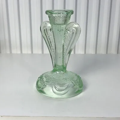 Buy Beautiful Green Glass Candlestick / Candle Holder / Art Nouveau Design / Quality • 16£