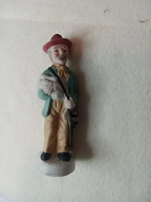 Buy 4.5  Tall Ceramic Bisque Figurine - Old Man With Cane And Pouch • 12.92£