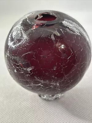 Buy Cracked Glass Sphere Vase With Hole  2 Inches • 20.78£
