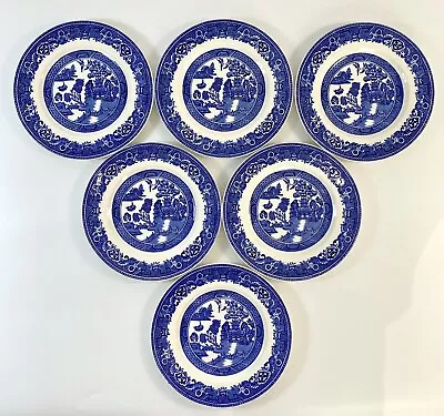Buy Alfred Meakin 'Old Willow' Blue & White 1930s Pattern Set Of 6 Side Plates • 5.99£