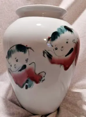 Buy Vintage Oriental Old Stoneware Porcelain Children Jar Vase Unique Mint Condition • 71.08£