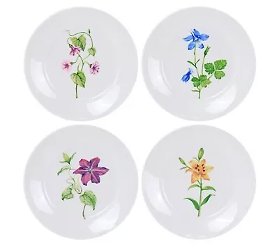 Buy MARTHA STEWART Botanical Dessert Salad Plates SET OF 4 FLORAL (047) • 23.68£