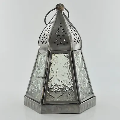Buy Moroccan Style Lanterns Silver Antique Finish LED Tea Light Candle Holder • 15.95£