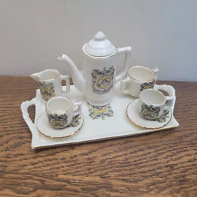 Buy Crested Miniature 8 Piece Tea Coffee Set Huddersfield Crest Souvenir • 16£