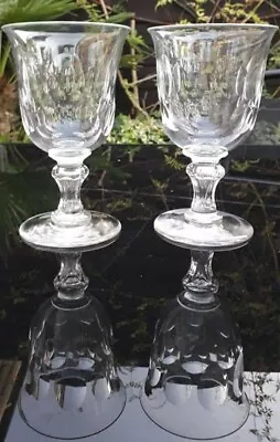 Buy Victorian Richardson Crystal Cut Glasses X2  Wine Water Goblets  • 55£