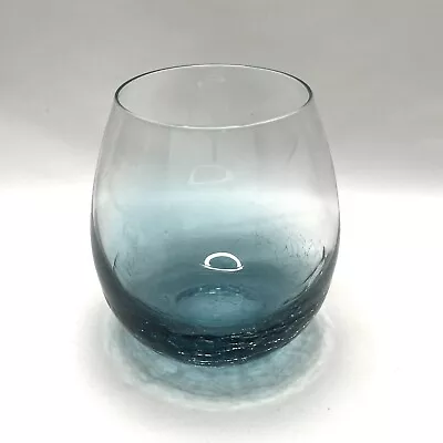 Buy 1 Teal Blue - Crackle Glass Stemless Tumbler Wine Glass - 16 Oz Pier 1 • 16.57£