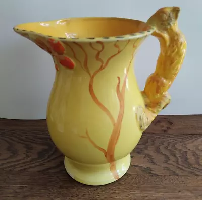 Buy Vintage Burleigh Ware Art Deco Yellow Woodland Squirrel Handle Jug Pitcher Vase • 15£
