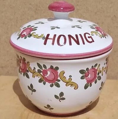 Buy Vintage Old Antique China Decorative Condiments Pot German Pink Roses Honey DB • 25.95£