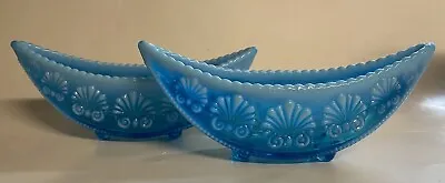 Buy Pair Of Vaseline Glass War Of The Roses Glass Dish Canoe Shape Davidson Perfect • 39.99£