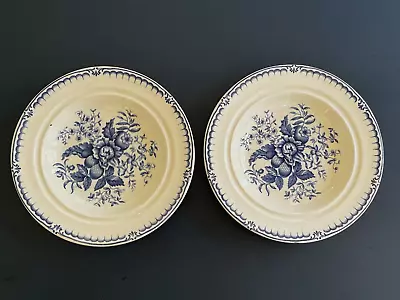 Buy Booths England Silicon China Blue Floral C1912 Large Rimmed Soup Bowls (2) • 28.76£