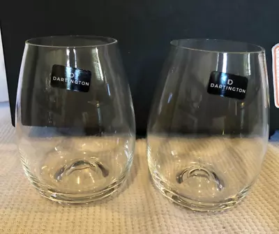Buy S/2 DARTINGTON 4 1/2  Stemless Wine Glasses British Wine Glass Company NIB • 17.06£