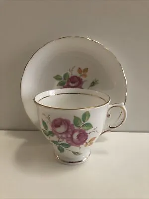 Buy Vintage Tuscan Fine Bone China Pink Floral Teacup/saucer Made In England Mint • 29.78£