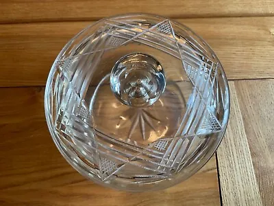Buy Vintage Cut Glass Art Deco Trinket Dish / Sweet Bowl With Lid. Collectors Item • 12£