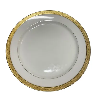Buy Limoges France GDA Dinnerware 9 1/2  Dinner Plate Embossed Gold Rim • 17.06£