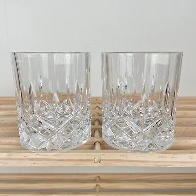 Buy Pair Of Unmarked Crystal Cut Whiskey Old Fashioned Glasses Glassware Set Of 2 • 26.54£