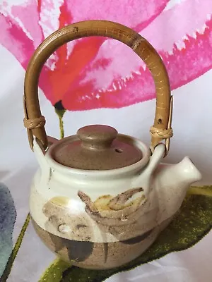 Buy Vintage Barbara Davidson Pottery Scotland - Small Tea Pot With Bamboo Handle • 17.99£
