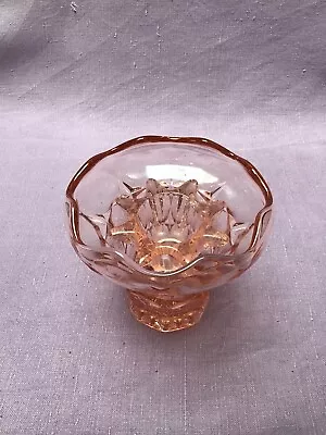 Buy 1940/50’s Pink Glass Vase, Salmon Pink Glass With Flower Frog, Vintage • 10.12£