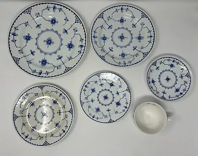Buy 6 Piece Denmark Blue Furnivals Dinning Set Made In England Plates Saucers Cup • 70.11£