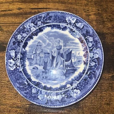 Buy Wedgwood Bone China Ferrara 5  Blue And White  Plate Coaster England • 17.07£