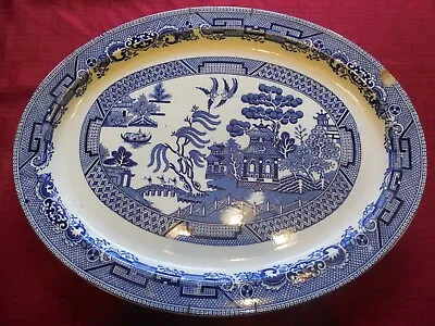 Buy LARGE Vintage Willow Woods Ware Platter 16 1/4” Wood & Sons England • 32.30£
