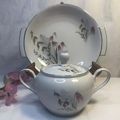 Buy Vintage Royal Duchess China Sugar Bowl With Lid And Dessert Plate Mountain Bell • 16.10£