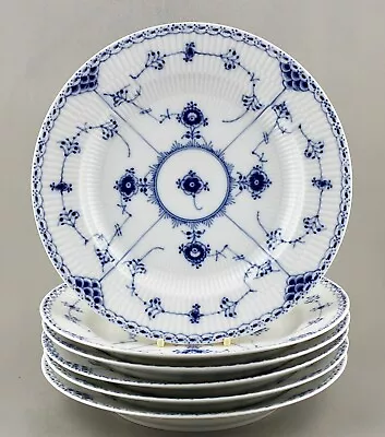 Buy Royal Copenhagen Blue Fluted Half Lace 10  Dinner Plates X 6 571 1st Mint! • 550£