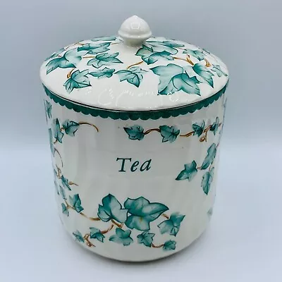 Buy Vintage BHS Country Ivy Vine Leaf Tea Storage Jar Cannister Seal Lid VGC • 19.99£