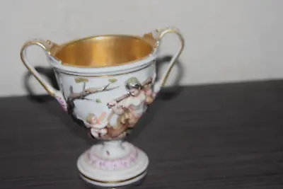 Buy Antique Capodimonte Relief  Porcelain Cup • 40£