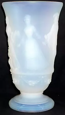 Buy Large Opalescent Art Glass Vase Musician & Dancers France Menuet Etling Sabino • 1,211.24£