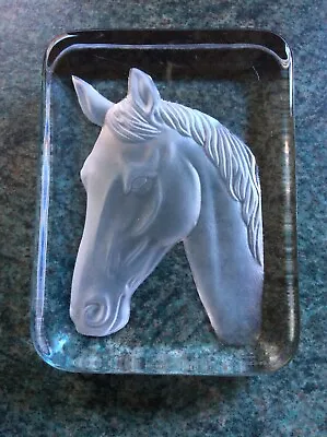 Buy Daum Of France, Signed Paperweight Of A Horse Head, Stunning! • 180£