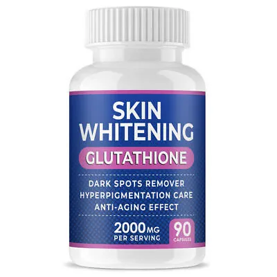 Buy 2023 New Skin Whitening Glutathione 2000mg, 90 Capsules Per Serving • 12.77£