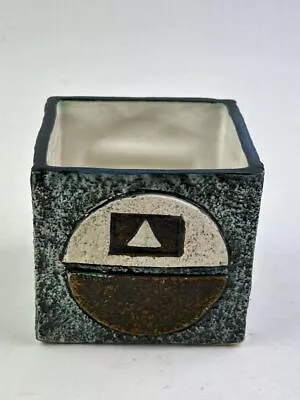 Buy TROIKA Pottery Cube Vase By Colin Carbis (CC Mark), 9.5cm, Circa 1970s. Glaze... • 195£