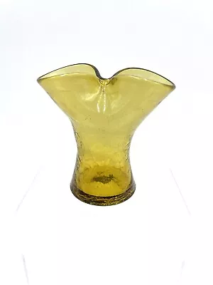 Buy Vintage 1950s  Blenko CM-2 Miniature Amber Crackle Double Neck Vase **READ** • 14.28£