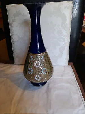 Buy Early 1900s Royal Doulton Stoneware Blue & Green Glazed Vase • 145£