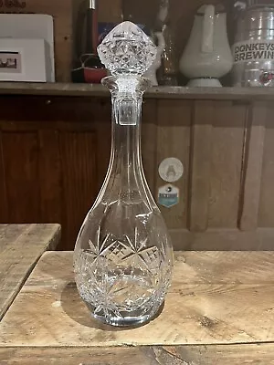 Buy High Quality Lead Crystal Decanter Large Heavy Crystal Cut Glass Vintage  • 35£