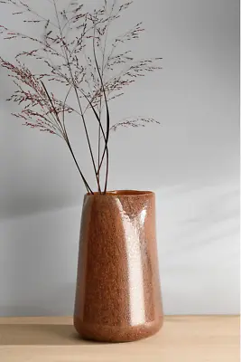 Buy Hand Crafted Glass Vase Handmade Crackle Pattern Irregular Shape Hazel RRP £58 • 21.99£