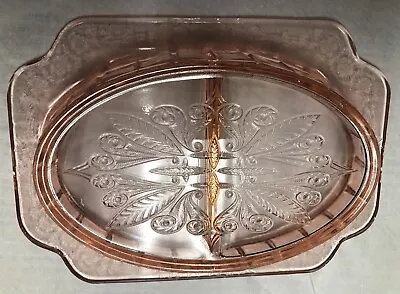 Buy Pink Depression Glass Dish, Lovely Jeannette Glass Co, Adam, USA, - Beautiful! • 12.47£