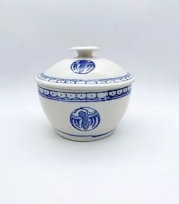 Buy Vintage Lidded Rice Bowl, Chinese Blue Pottery Dish • 65£