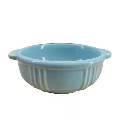 Buy Vintage HANKSCRAFT By Red Wing Pottery Light Blue Baby Food Bowl Art Deco Style • 10.41£