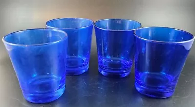 Buy Set Of 4 Flare Cobalt Blue By Libbey Double Old Fashioned Glasses 3-3/4  • 18.85£