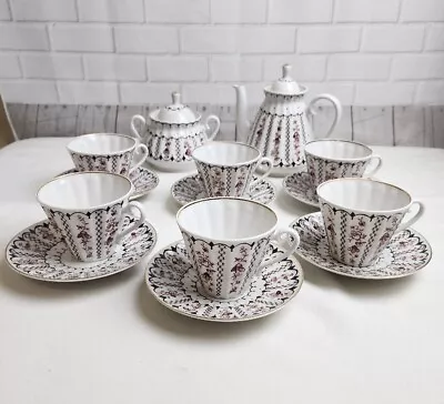 Buy Vintage Lomonosov Russia ~ Floral ~ 16 Piece Porcelain Coffee Tea Set • 219.23£