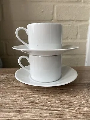 Buy 2 Royal Worcester Fine Porcelain - Classic White - Cups & Saucers  Tea Coffee • 8.50£