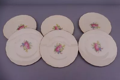 Buy Foley Set Six Vintage Lemon Floral Tea Plates • 16.99£
