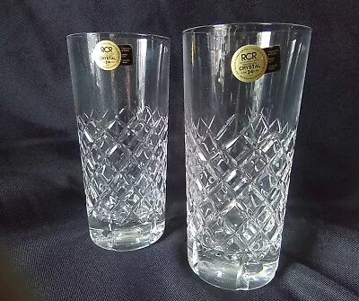 Buy 2 RCR (RoyalCrystalRock) Handcut Highball Water/Juice Glasses Perfect Condition • 8£